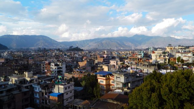 Blick von der Dachterrasse des Kathmandu View Hotel