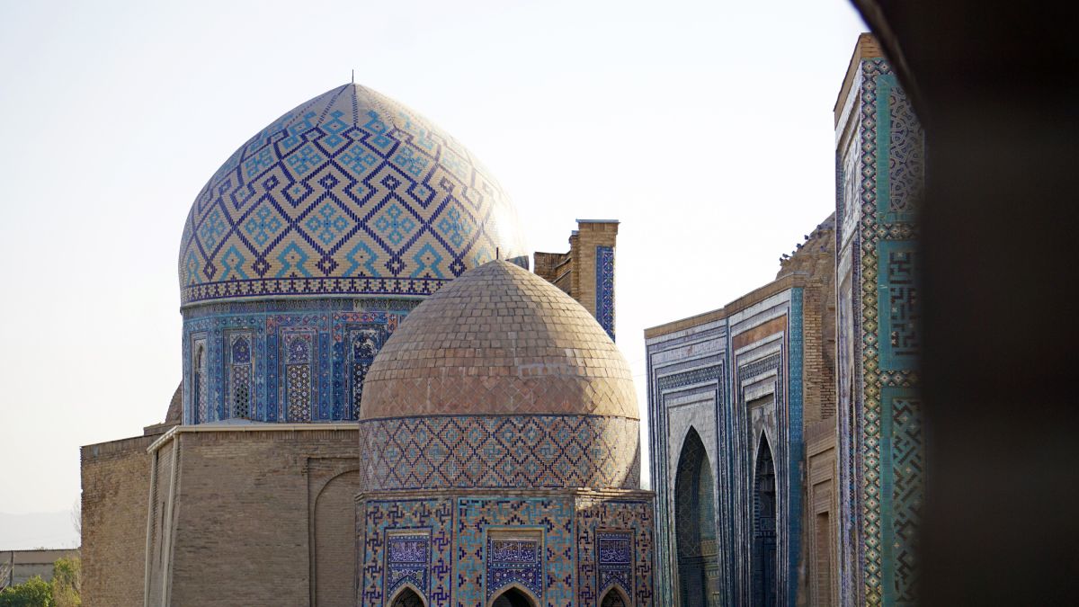 In der Nekropole Schah-I-Zinda in Samarkand