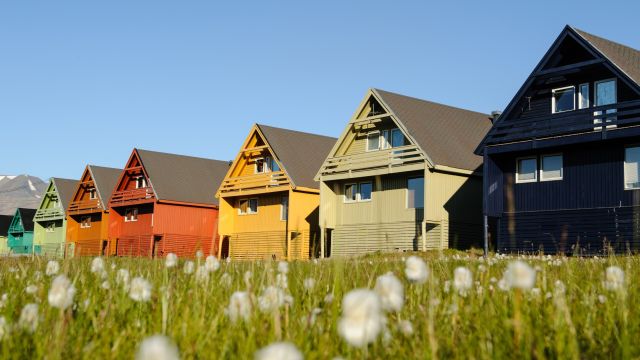 Die bunten Häuser von Longyearbyen