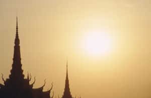 Dachlandschaft des Königspalastes in Phnom Penh