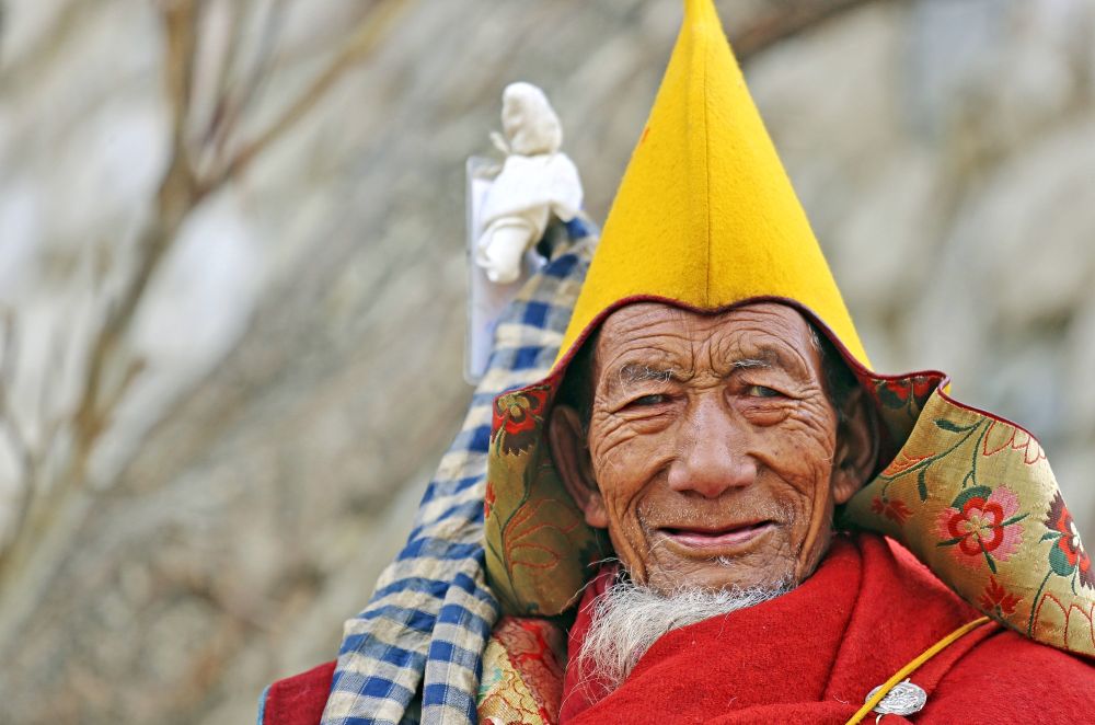 Gelukpa Mönch in Ladakh