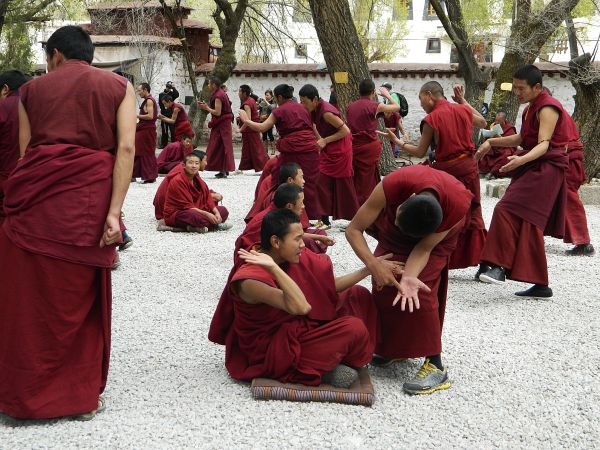 Debattieren der Mönche im Kloster Sera © Diamir
