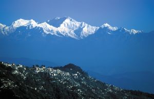 Blick von Darjeeling zum Kangchenjunga