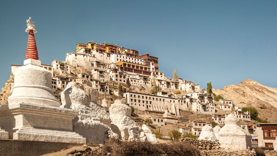 Das Kloster Thiksey befindet sich in Ladakh im Indus-Tal unweit von Leh