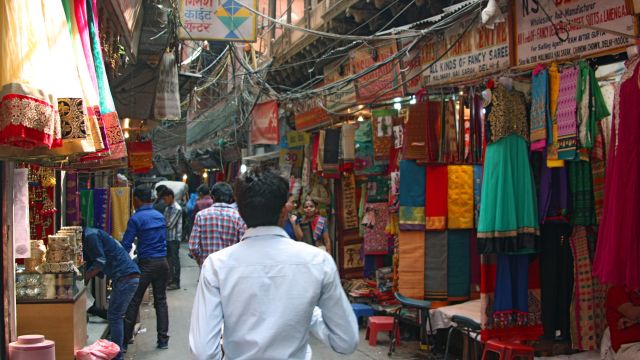 Textilienmarkt in Old Delhi