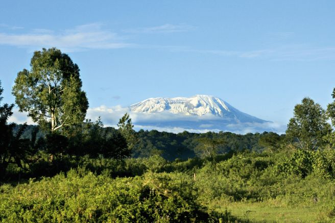 Arusha-Nationalpark mit Kilimanjaro im Hintergrund