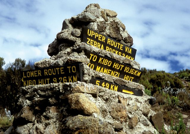 Wegweiser am Kilimanjaro
