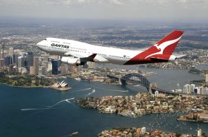 Qantas Flug über Sydney