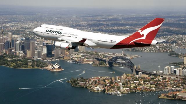 Qantas Flug über Sydney