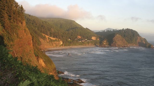 Blick entlang der Küste Oregons