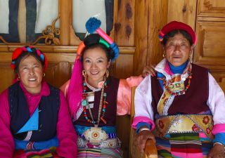 Tibetische Frauen in Shangri-La