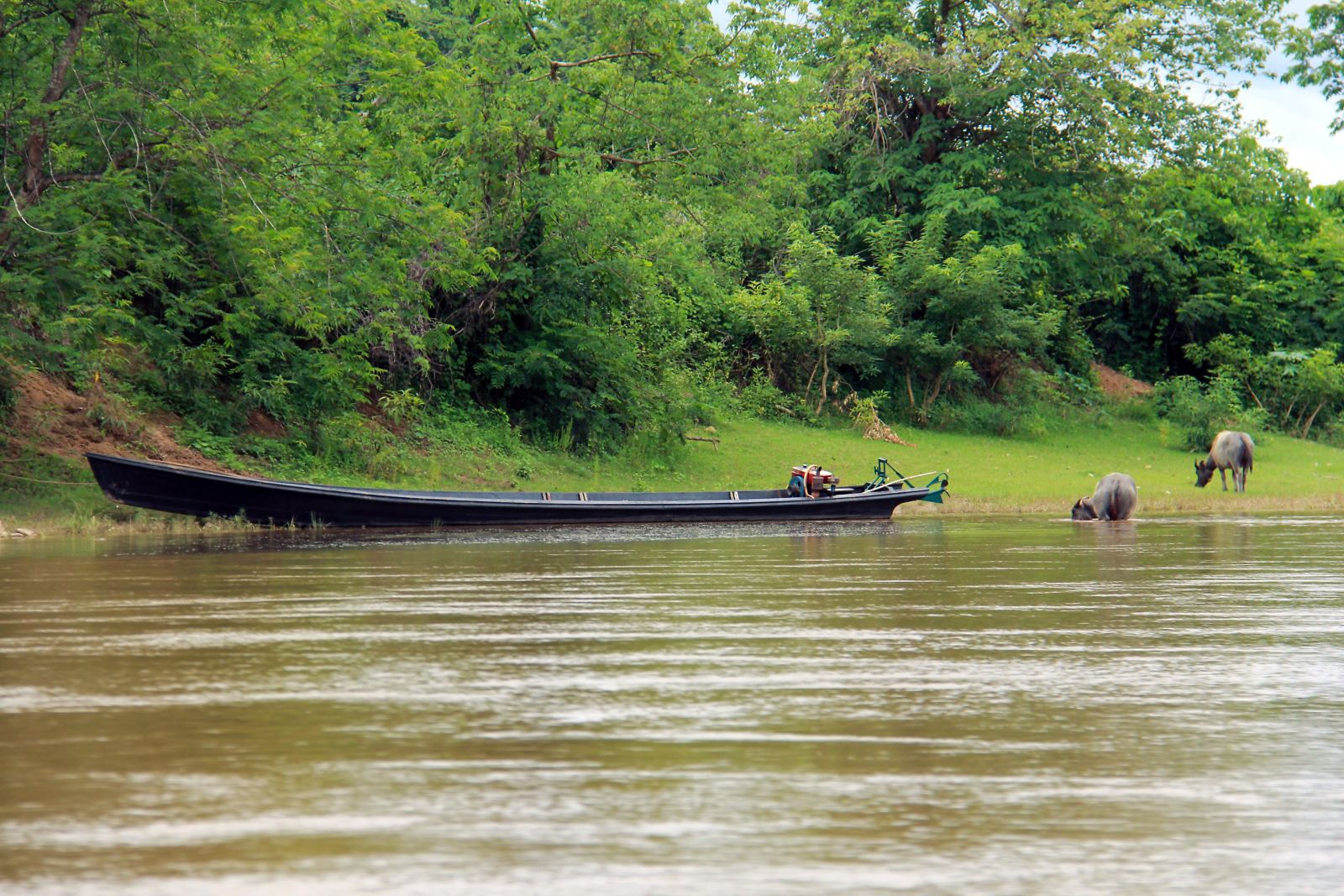 Anlandung mit dem Langboot am Flussufer