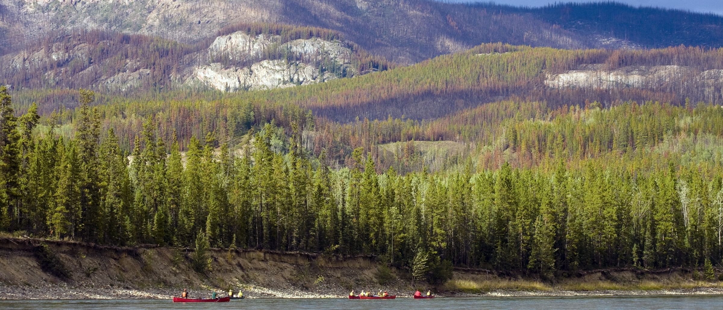 Mit Kanus auf dem mächtigen Yukon River
