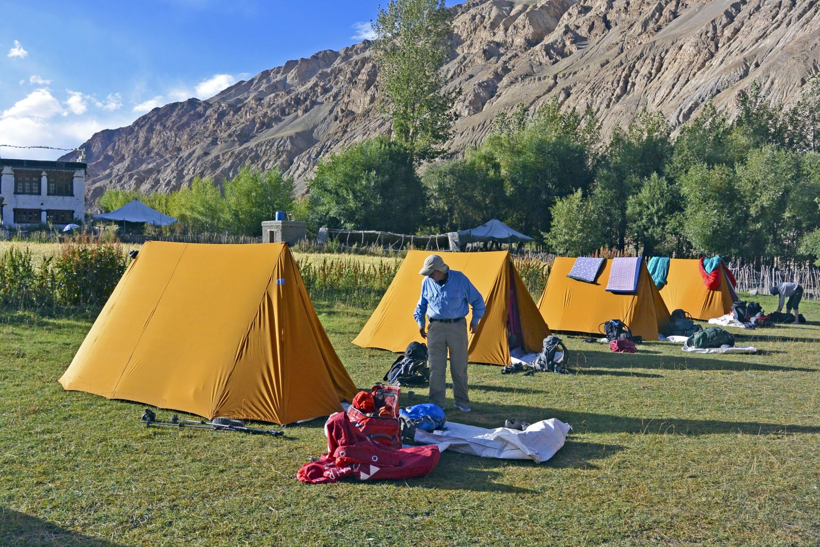 Camp vor Markha (3700 m), südlich vom Fluss, auf großer Wiese