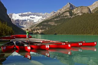 Der malerische Lake Louise im Banff NP