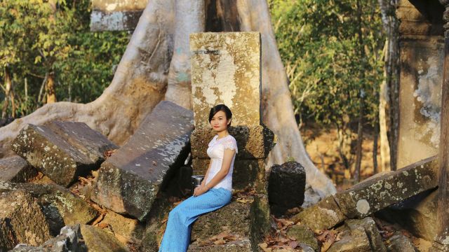 Begegnung in den Ruinen von Angkor