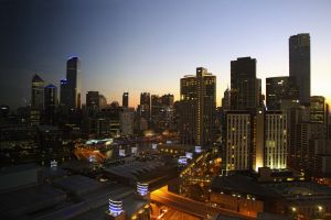 Melbourne bei Sonnenuntergang