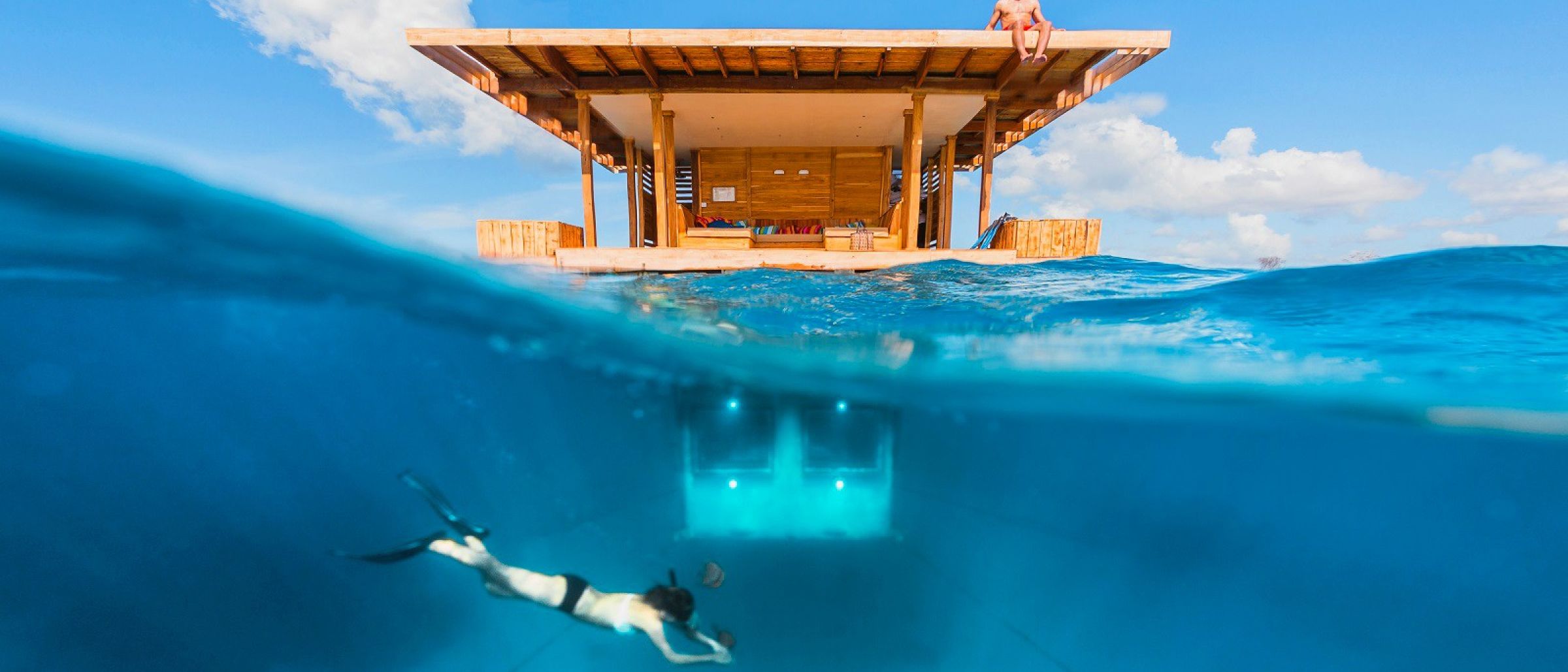 Unterwasserzimmer des Manta Resorts