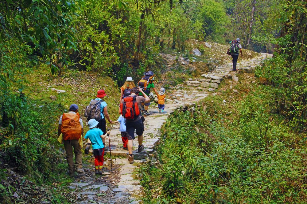 Wanderer in der Annapurna-Region