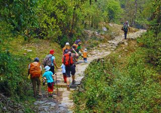 Wanderer in der Annapurna-Region