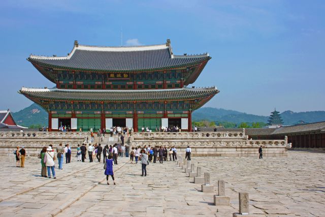 Der Kaiserpalast im Zentrum der koreanischen Hauptstadt Seoul