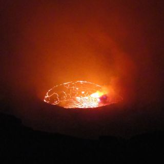 Der Vulkan Nyiragongo in den Virunga-Bergen