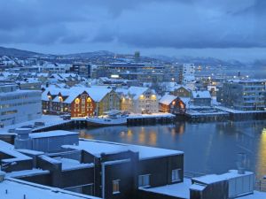 Winterliche Altstadt von Tromsö