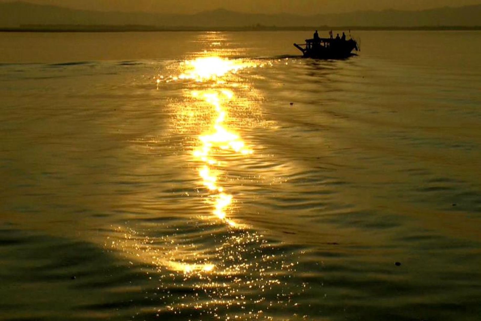 Sonnenunteragang auf den Irrawaddy
