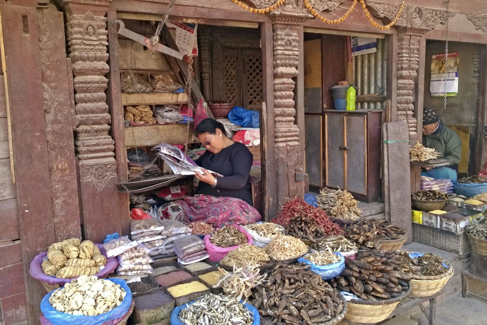 Marktstand in der Altstadt von Kathmandu