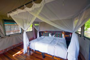 Sango Safari Camp, Zimmer mit Doppelbett