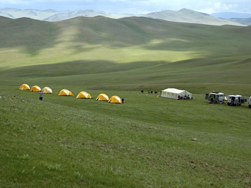 Camp inmitten der Steppe