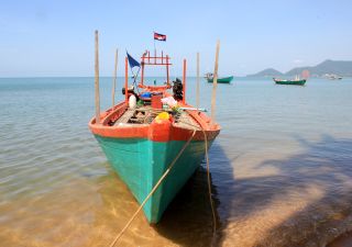 Boot an der Küste Kambodschas