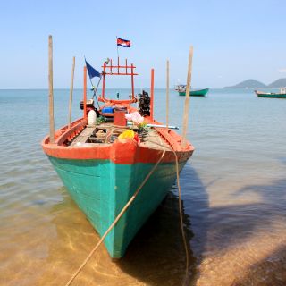 Boot an der Küste Kambodschas