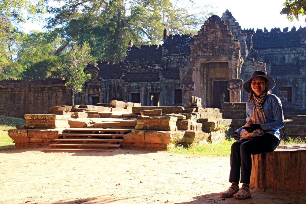 Stille im Tempelareal von Angkor am Morgen