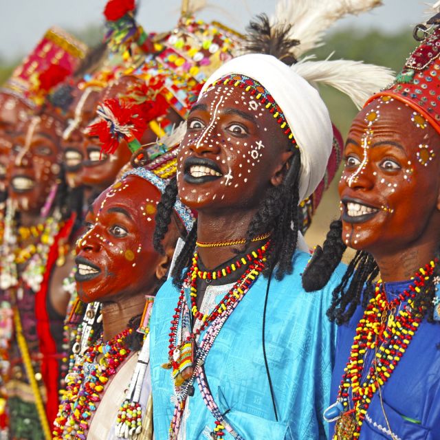 traditionelle Gesichtsbemalung zum Gerewol-Festival im Tschad