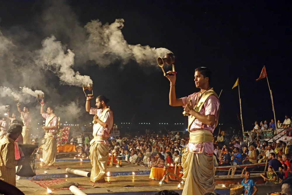Aarti-Zeremonie in Varanasi