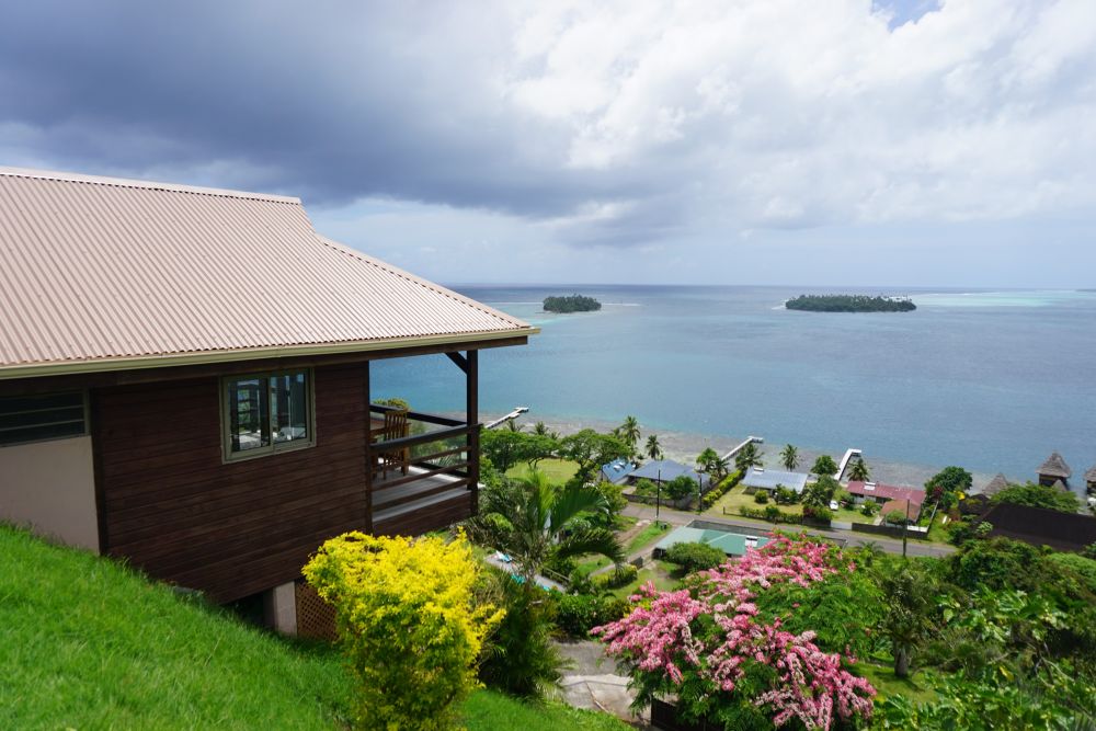 Blick von der Villa Tonoi, Raiatea