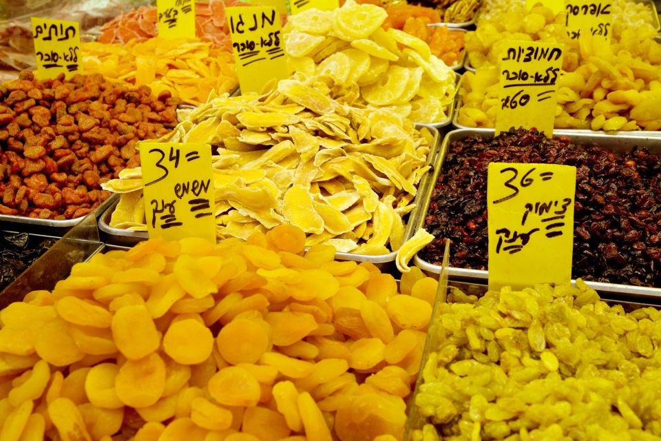getrocknete Früchte auf dem Machne Yehuda Markt in Jerusalem