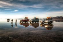 Unterwegs auf dem Salar de Uyuni bei Regenzeit 