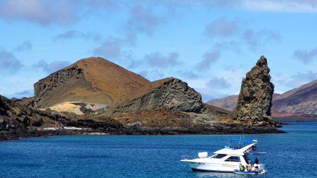 Blick auf die Galapagosinsel Bartolome