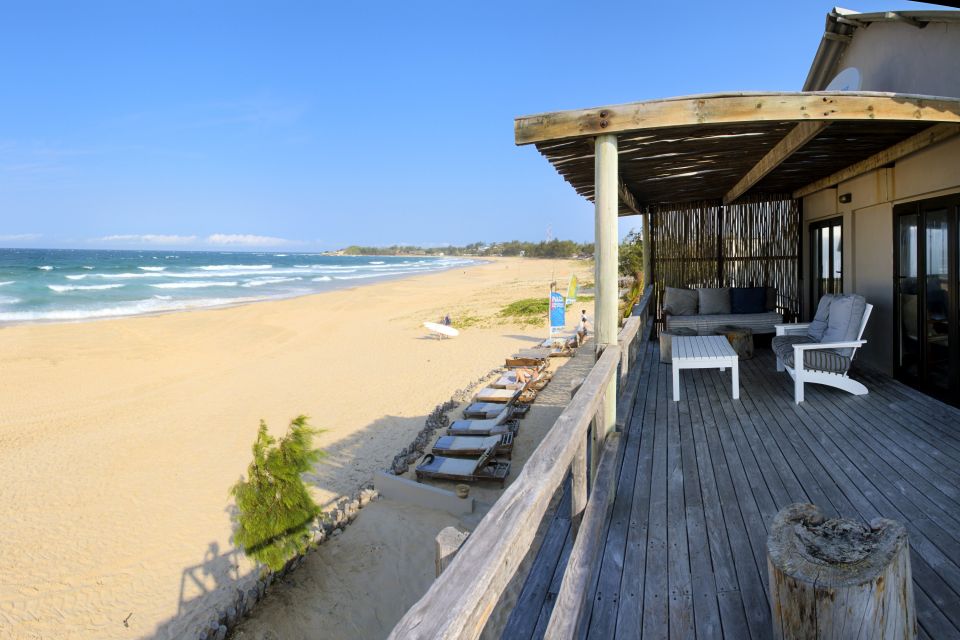 Blick auf den Strand von Tofo, Corasiida Guest House