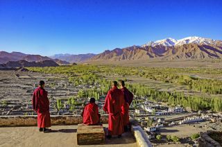 Blick vom Kloster Thiksey in Ladakh