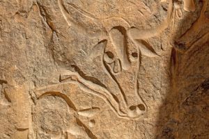 prähistorischen Gravur inmitten der Sahara