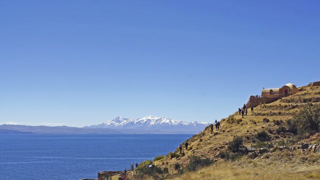 Ausblick von der Mondinsel auf den Titicacasee