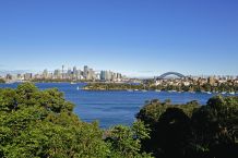 Blick vom Zoo Sydney auf den Hafen