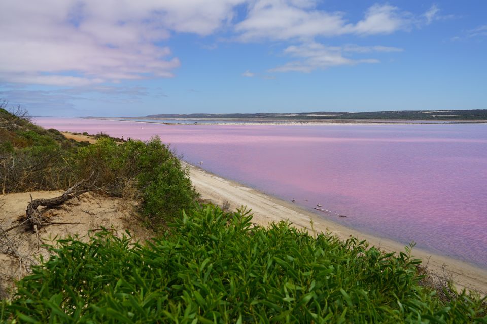 Der Pink Lake – Naturspektakel und auf Bakterien in der Salzkruste zurückzuführen.