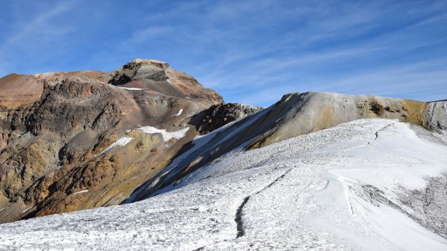 Aufstieg über den Gletscher am Iztaccihuatl