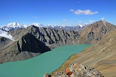 Atermberaubendes Panorama vom Alakul Pass (ca. 3900 m)