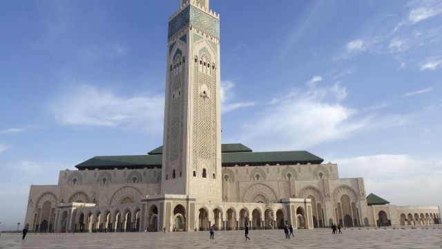 Aussenblick auf die Moschee Hassan II in Casablanca