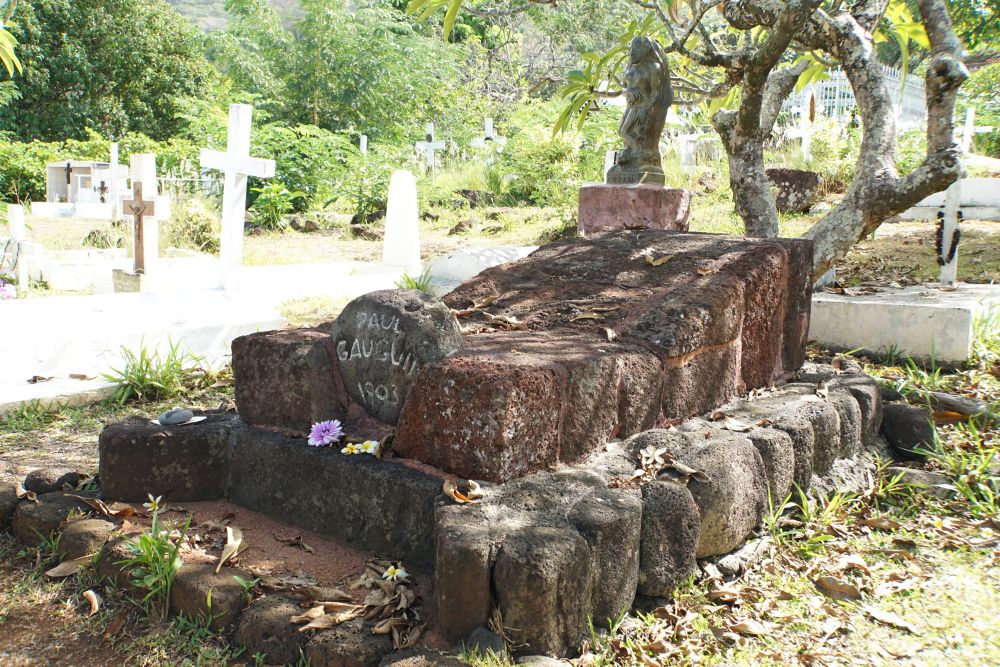 Das Grab des französischen Malers Paul Gauguin auf Hiva Oa.